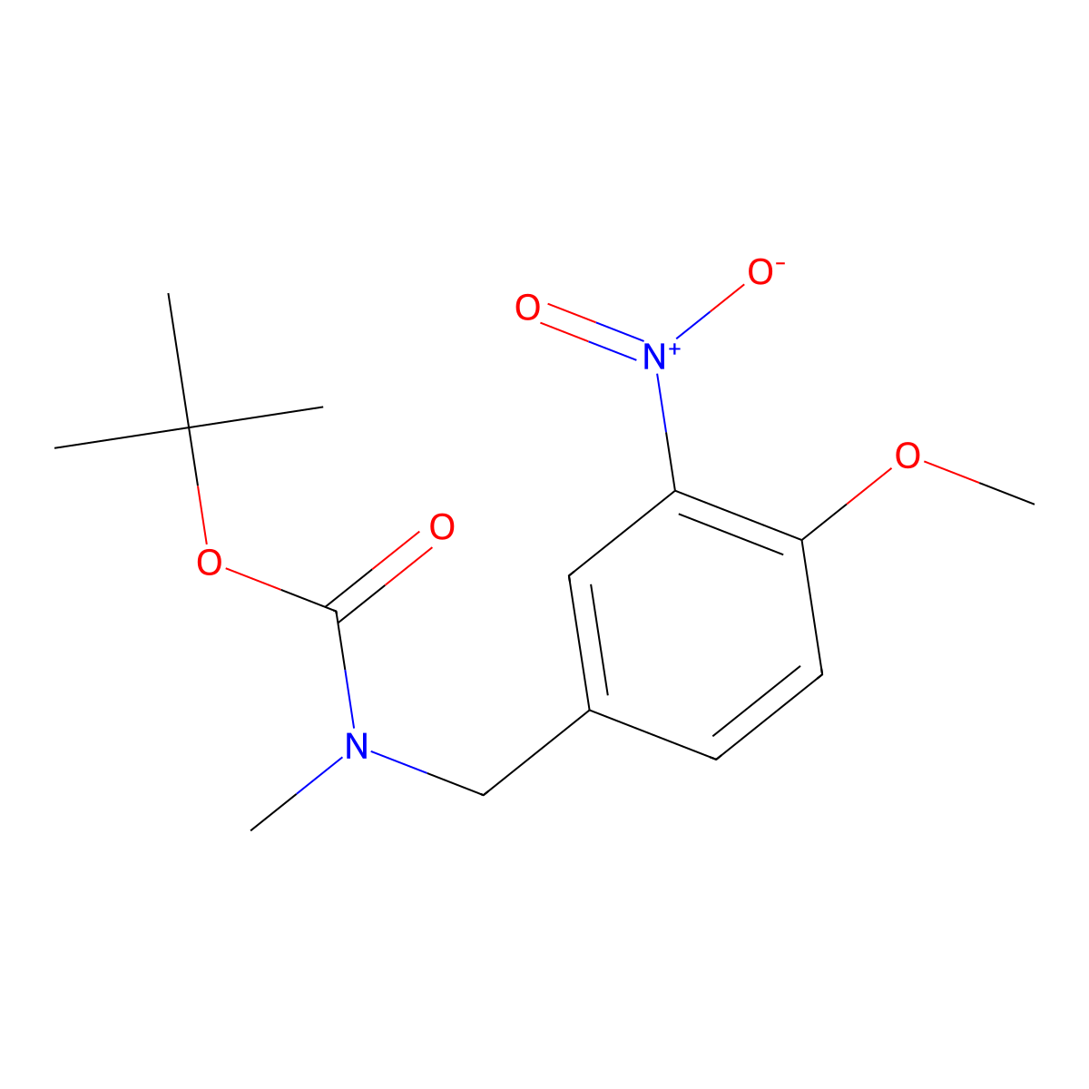 tert-butyl N-[(4-methoxy-3-nitrophenyl)methyl]-N-methylcarbamate molecular structure, CAS 1428846-83-6