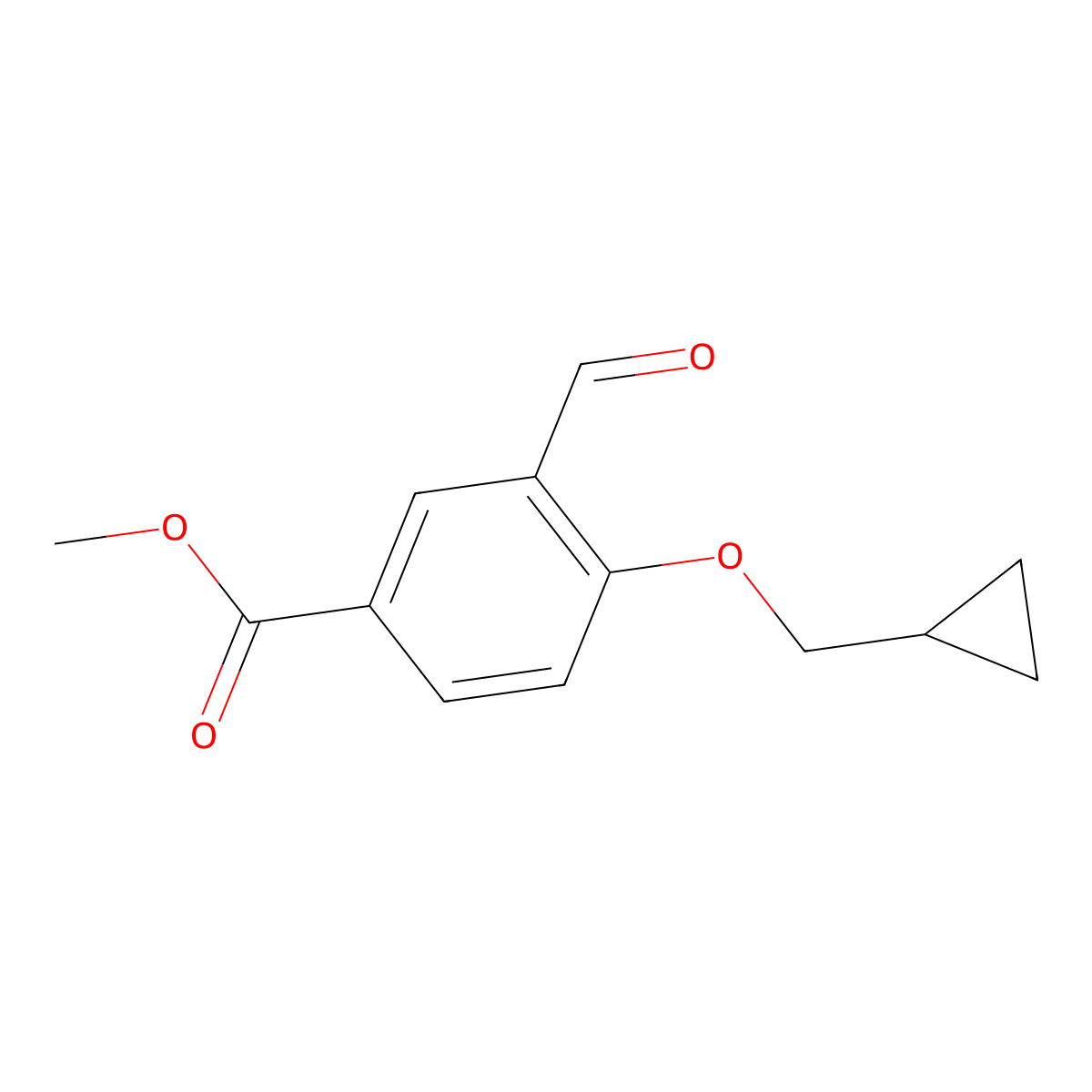 Methyl 4-(cyclopropylmethoxy)-3-formylbenzoate molecular structure, CAS 1428847-86-2