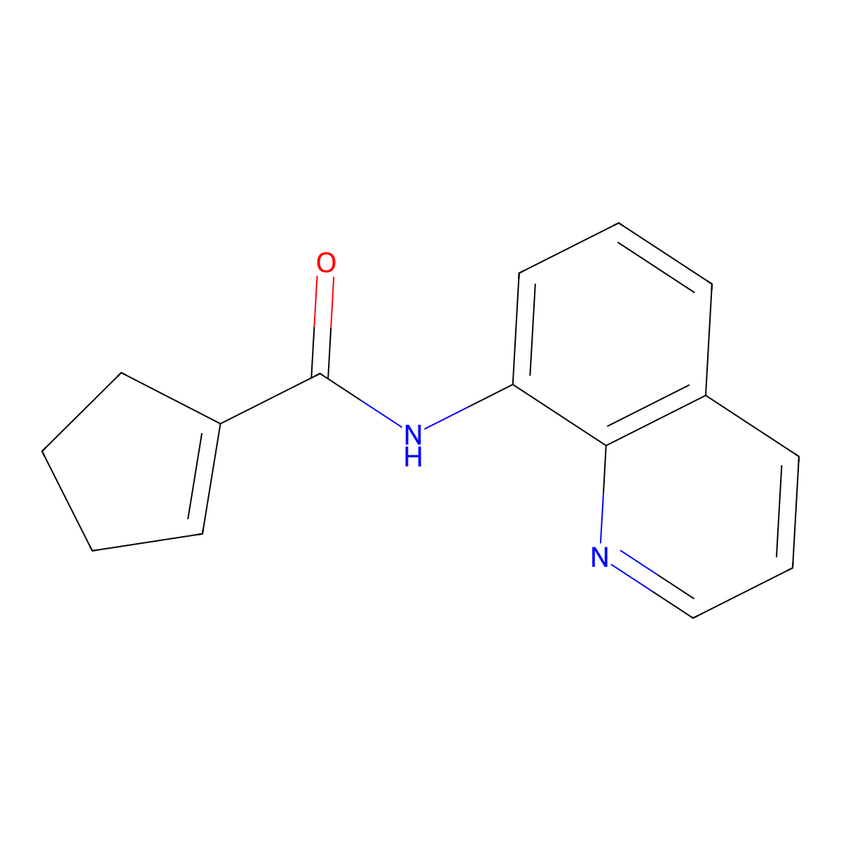 N-(quinolin-8-yl)cyclopent-1-ene-1-carboxamide molecular structure, CAS 1428858-70-1