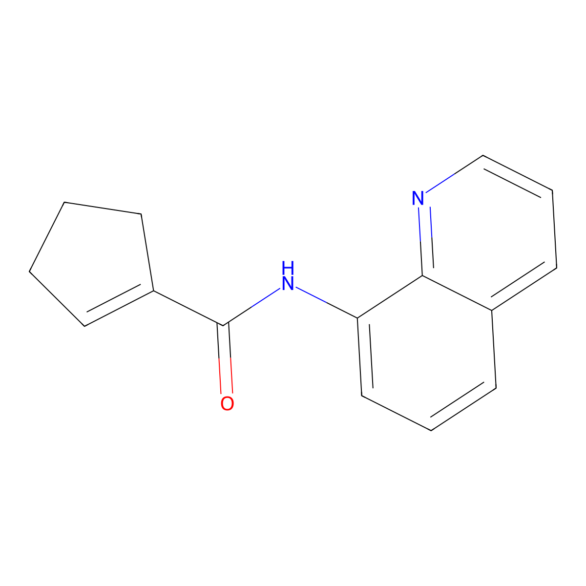 N-(quinolin-8-yl)cyclopent-1-ene-1-carboxamide molecular structure, CAS 1428858-70-1