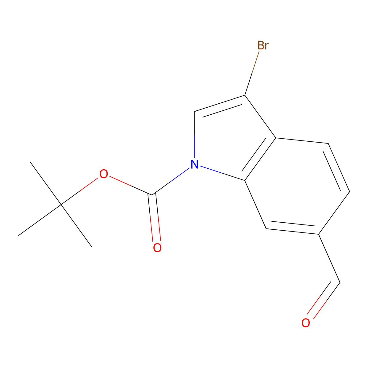 tert-Butyl 3-bromo-6-formyl-1H-indole-1-carboxylate molecular structure, CAS 1428866-18-5