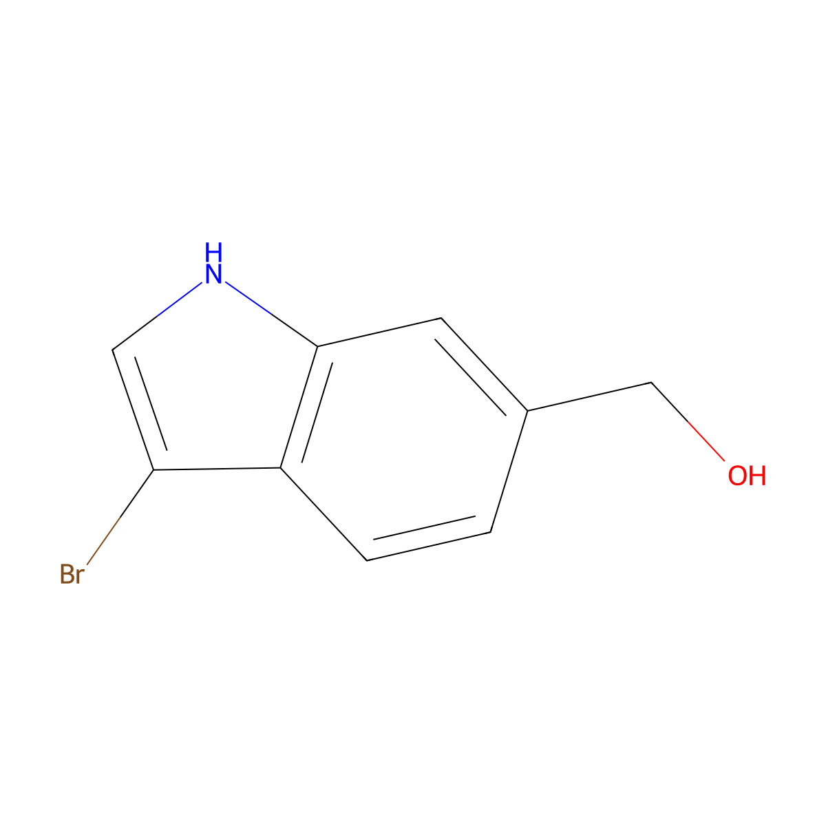 (3-Bromo-1H-indol-6-yl)methanol molecular structure, CAS 1428866-20-9