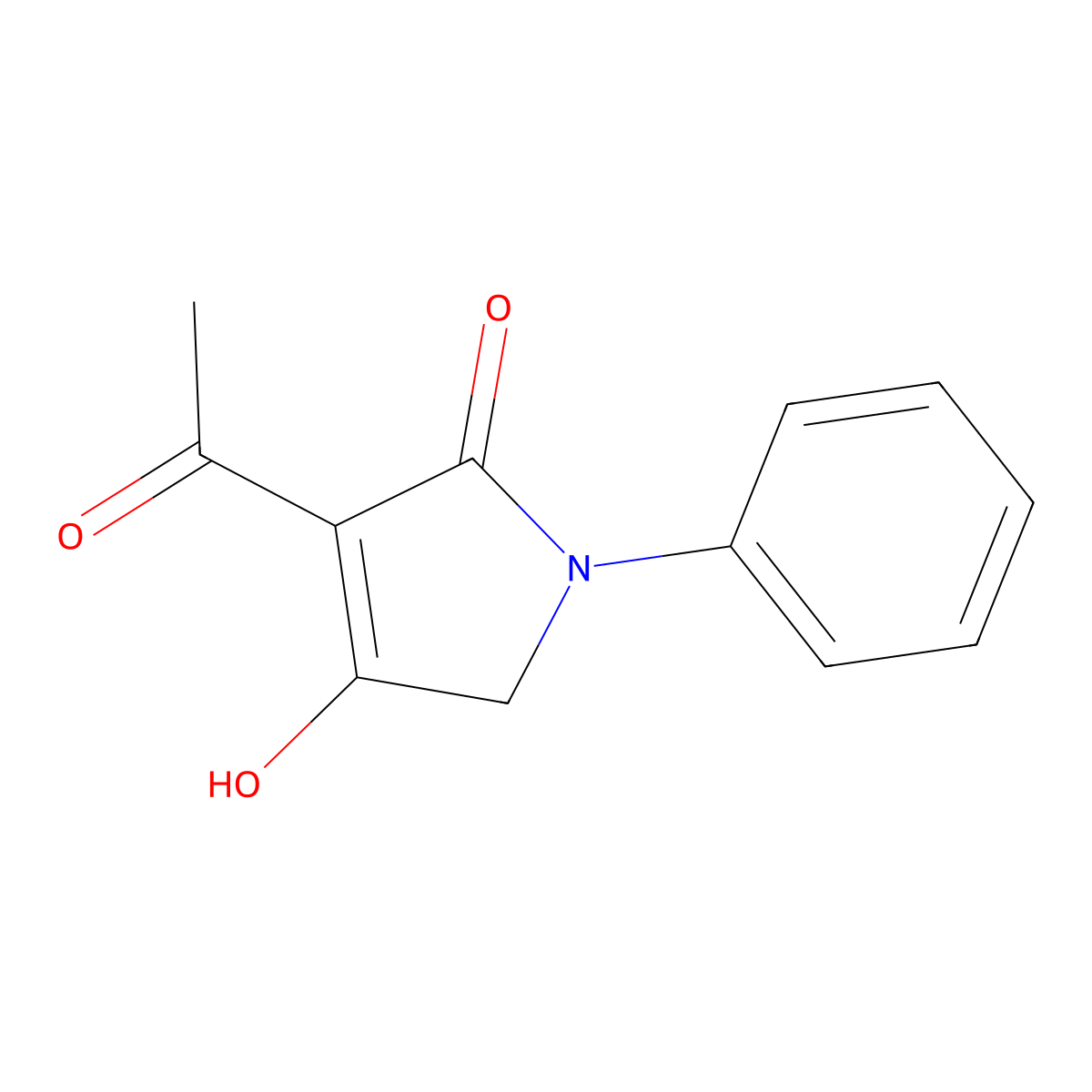 (3Z)-3-(1-hydroxyethylidene)-1-phenylpyrrolidine-2,4-dione molecular structure, CAS 1428868-67-0