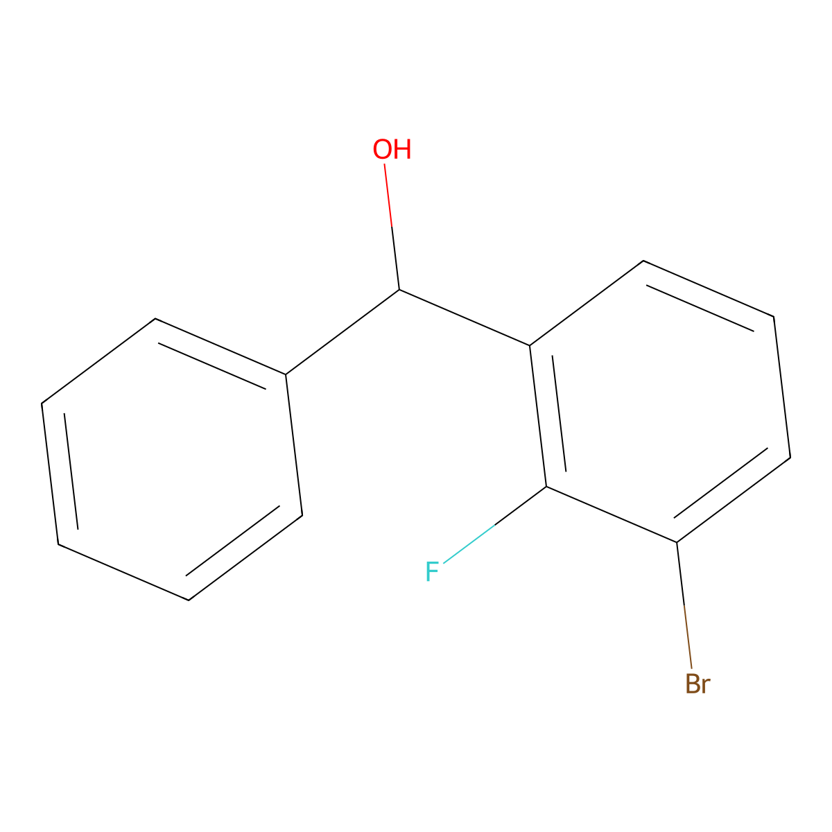 (3-Bromo-2-fluorophenyl)(phenyl)methanol molecular structure, CAS 1428881-22-4