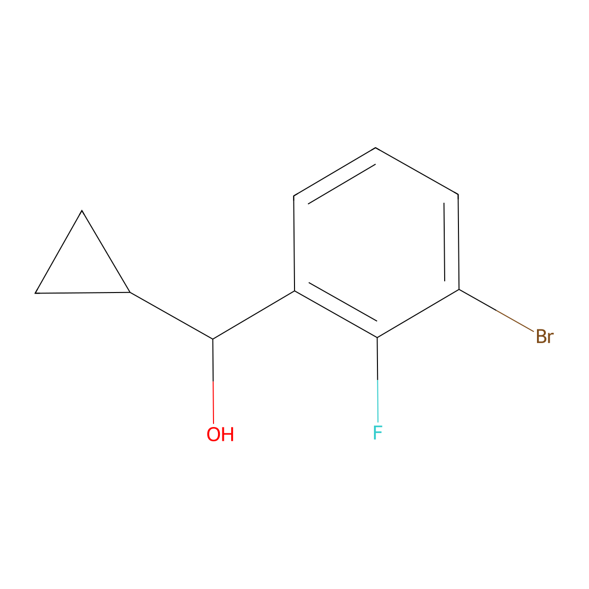 (3-Bromo-2-fluorophenyl)(cyclopropyl)methanol molecular structure, CAS 1428881-42-8