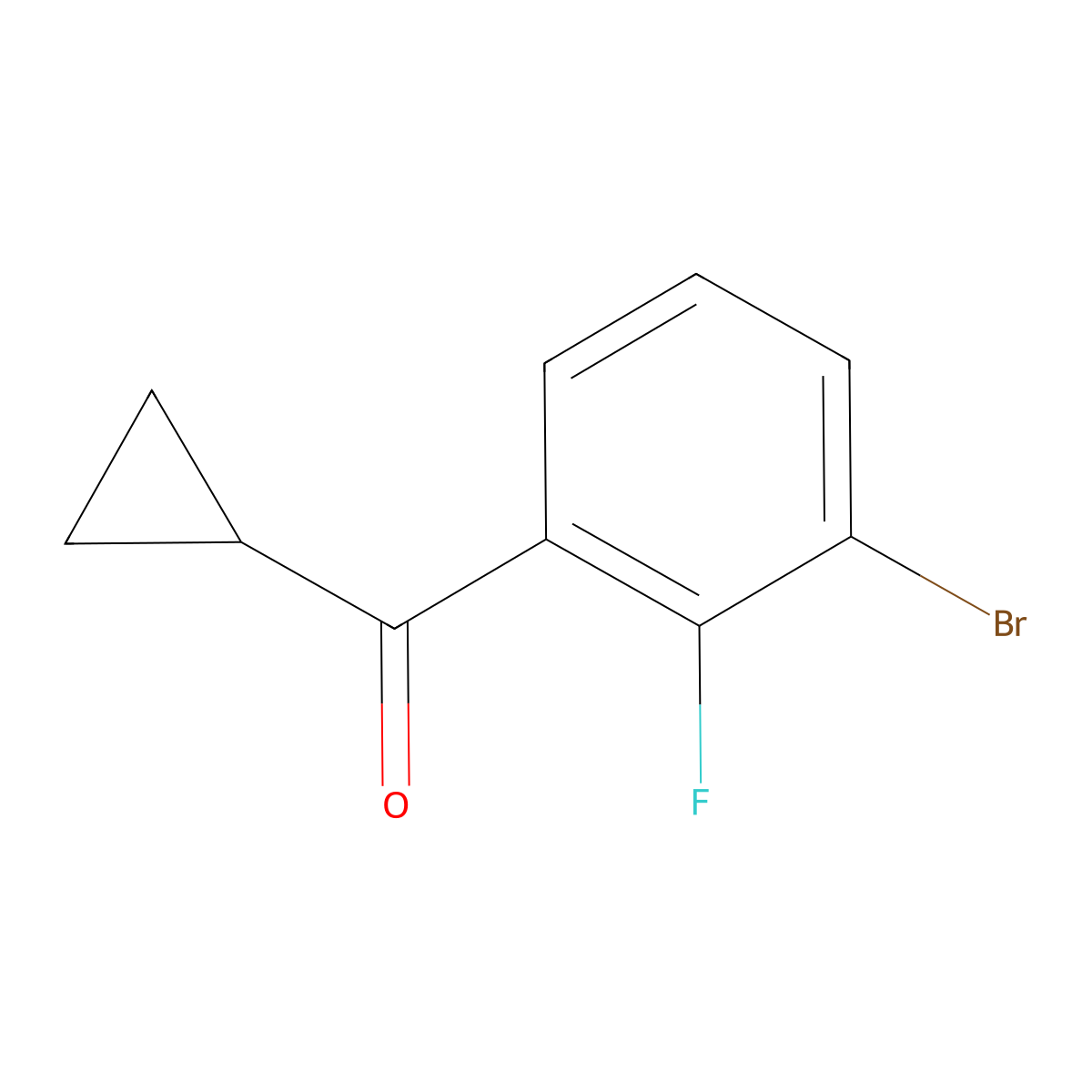 (3-Bromo-2-fluorophenyl)(cyclopropyl)methanone molecular structure, CAS 1428881-43-9