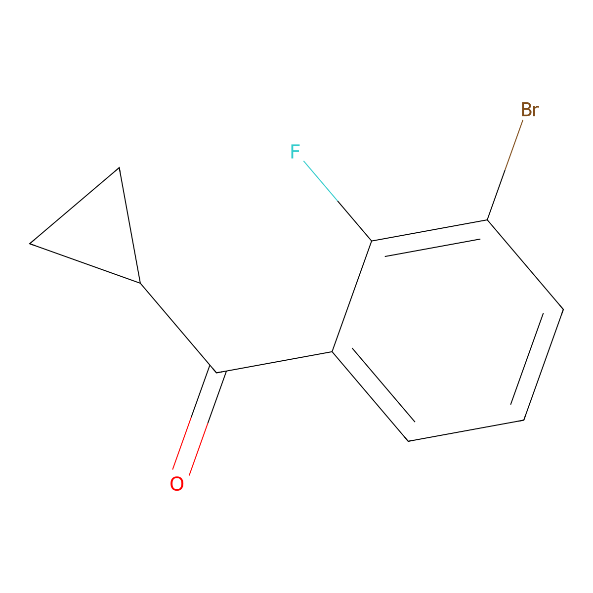 (3-Bromo-2-fluorophenyl)(cyclopropyl)methanone molecular structure, CAS 1428881-43-9