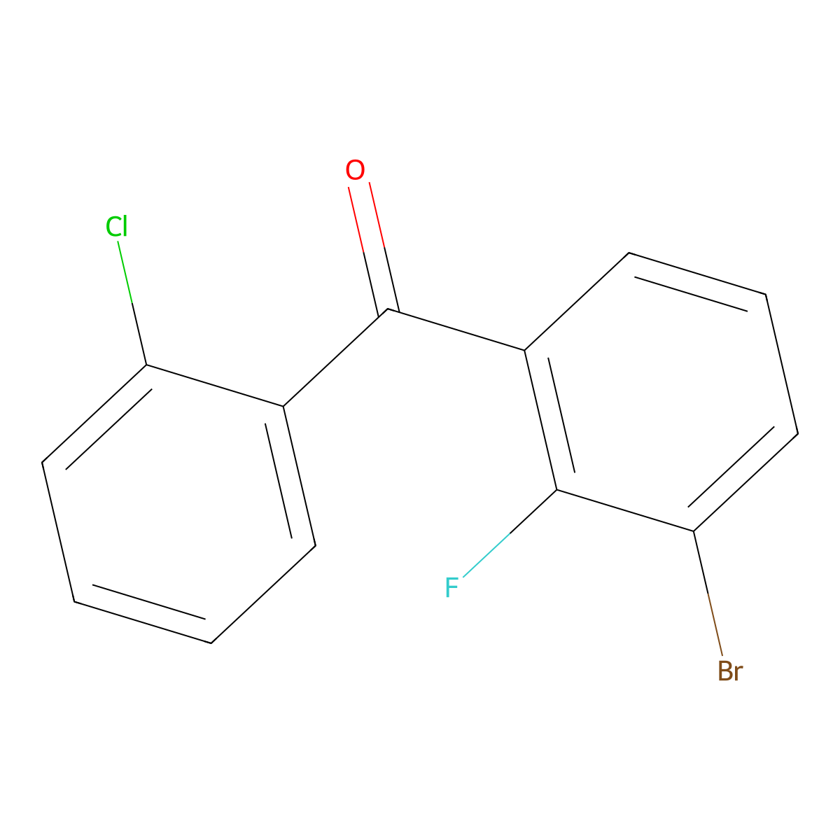 (3-Bromo-2-fluorophenyl)(2-chlorophenyl)methanone molecular structure, CAS 1428881-64-4
