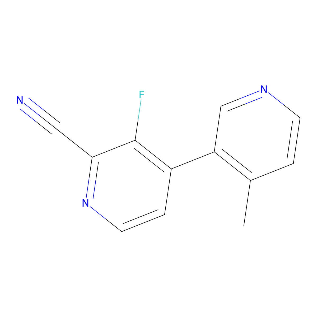 3-Fluoro-4-(4-methyl-3-pyridinyl)pyridine-2-carbonitrile molecular structure, CAS 1428881-92-8