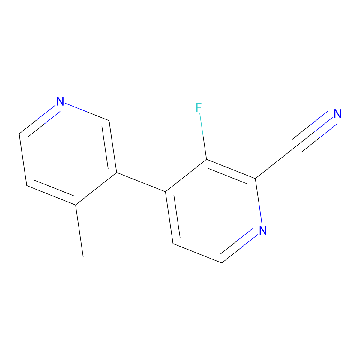 3-Fluoro-4-(4-methyl-3-pyridinyl)pyridine-2-carbonitrile molecular structure, CAS 1428881-92-8