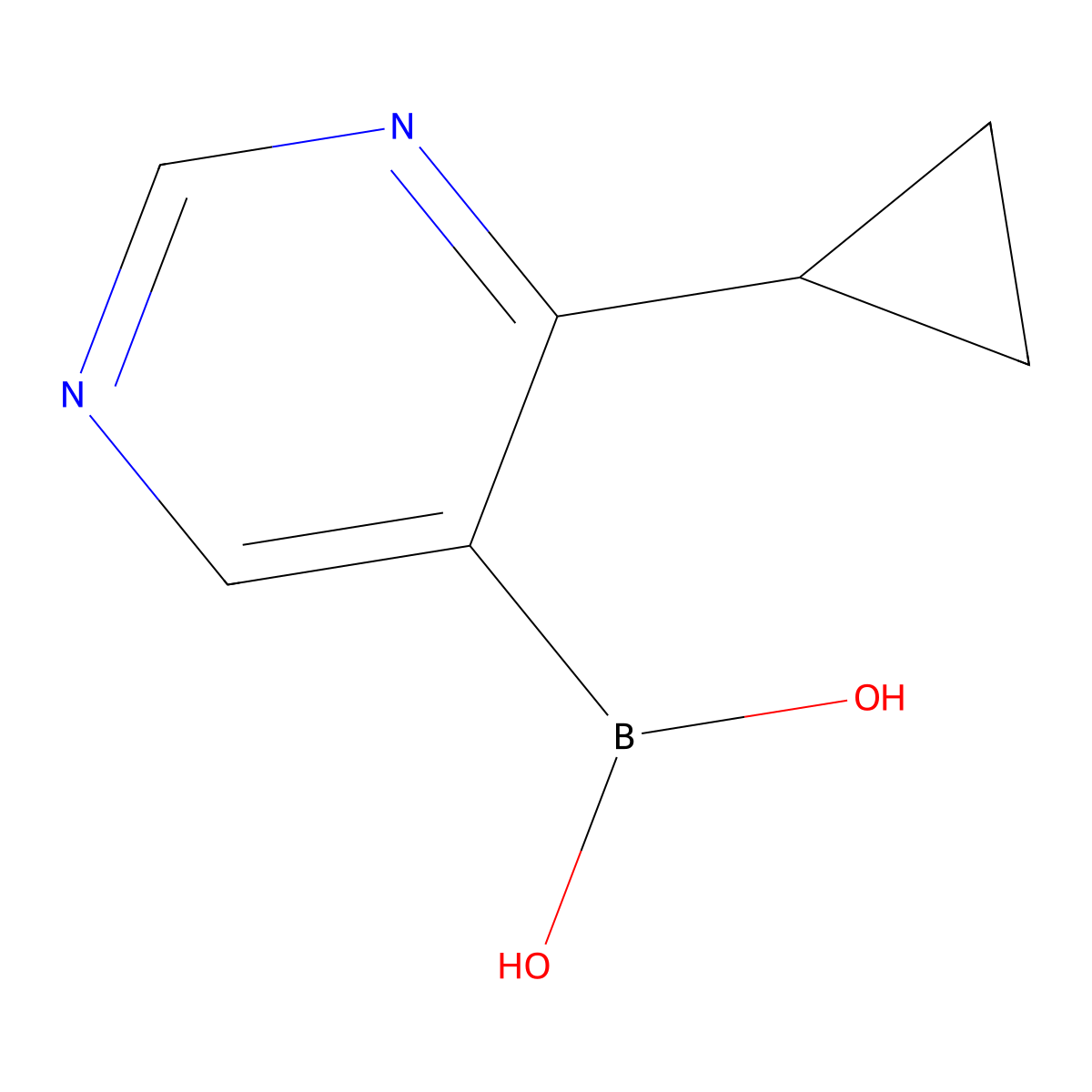 (4-Cyclopropylpyrimidin-5-yl)boronic acid molecular structure, CAS 1428882-14-7
