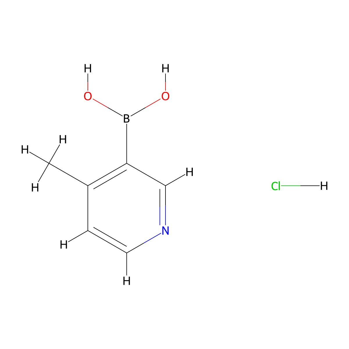 4-Methylpyridine-3-boronic acid, HCl molecular structure, CAS 1428882-29-4