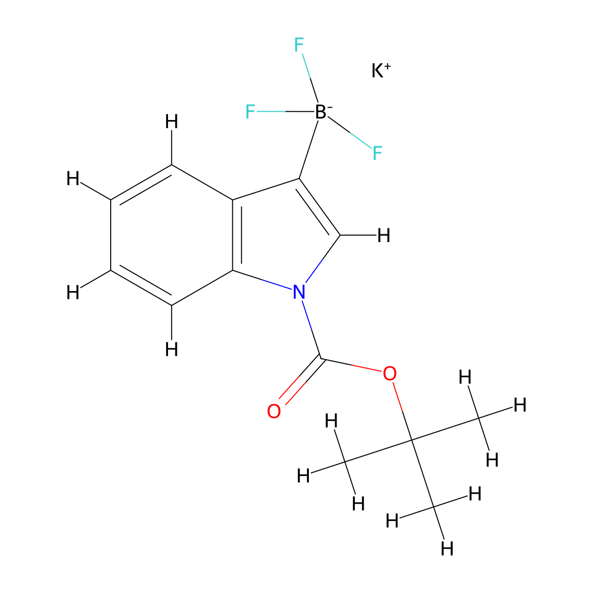 Potassium (1-(tert-butoxycarbonyl)-1H-indol-3-yl)trifluoroborate molecular structure, CAS 1428884-69-8