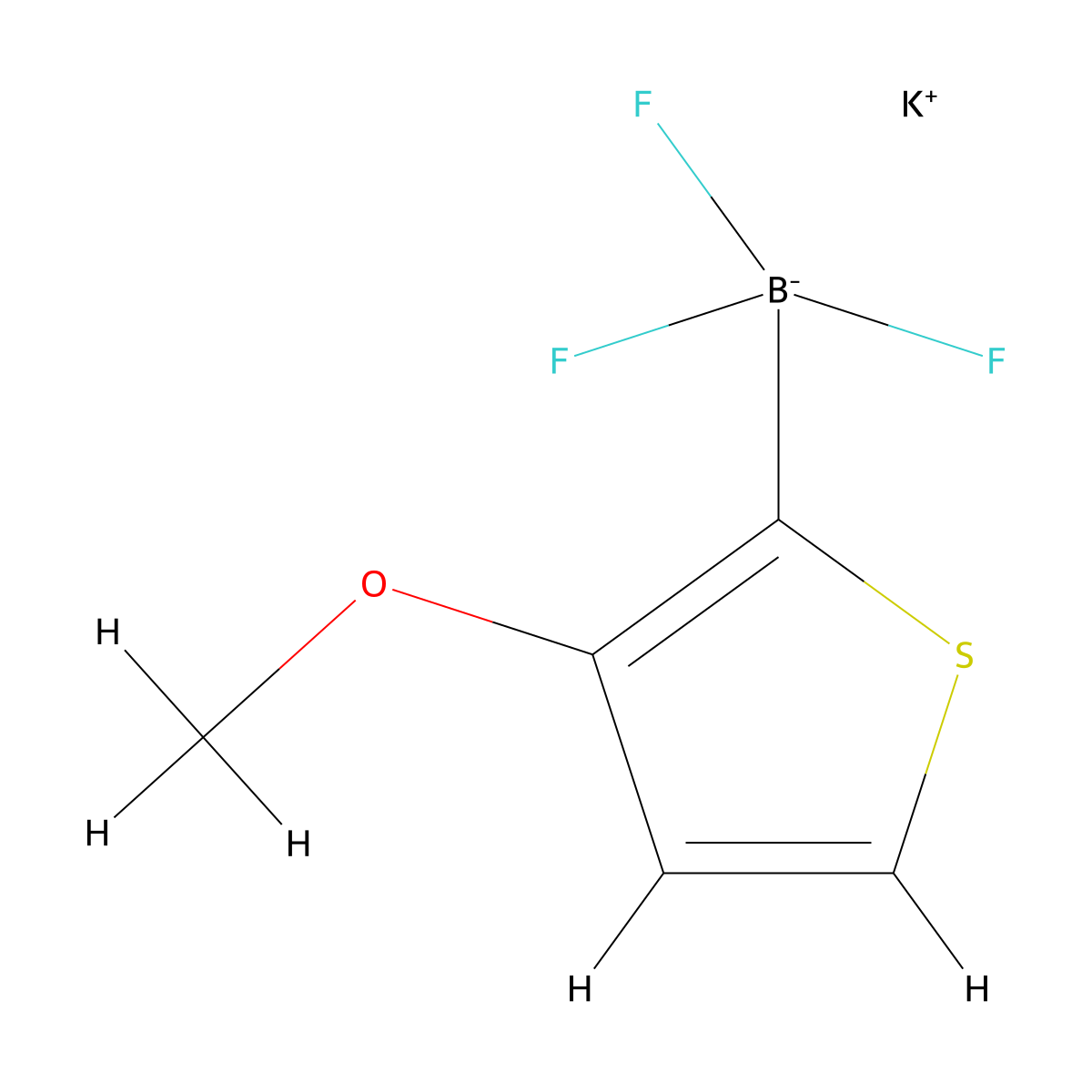 Potassium trifluoro(3-methoxythiophen-2-yl)boranuide molecular structure, CAS 1428884-70-1