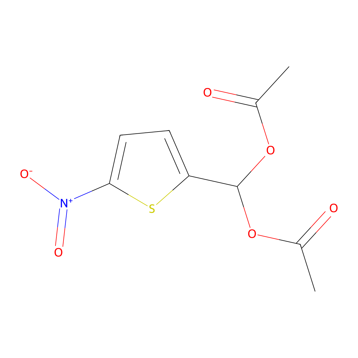 5-Nitrothiophen-2-ylmethylene diacetate molecular structure, CAS 14289-24-8