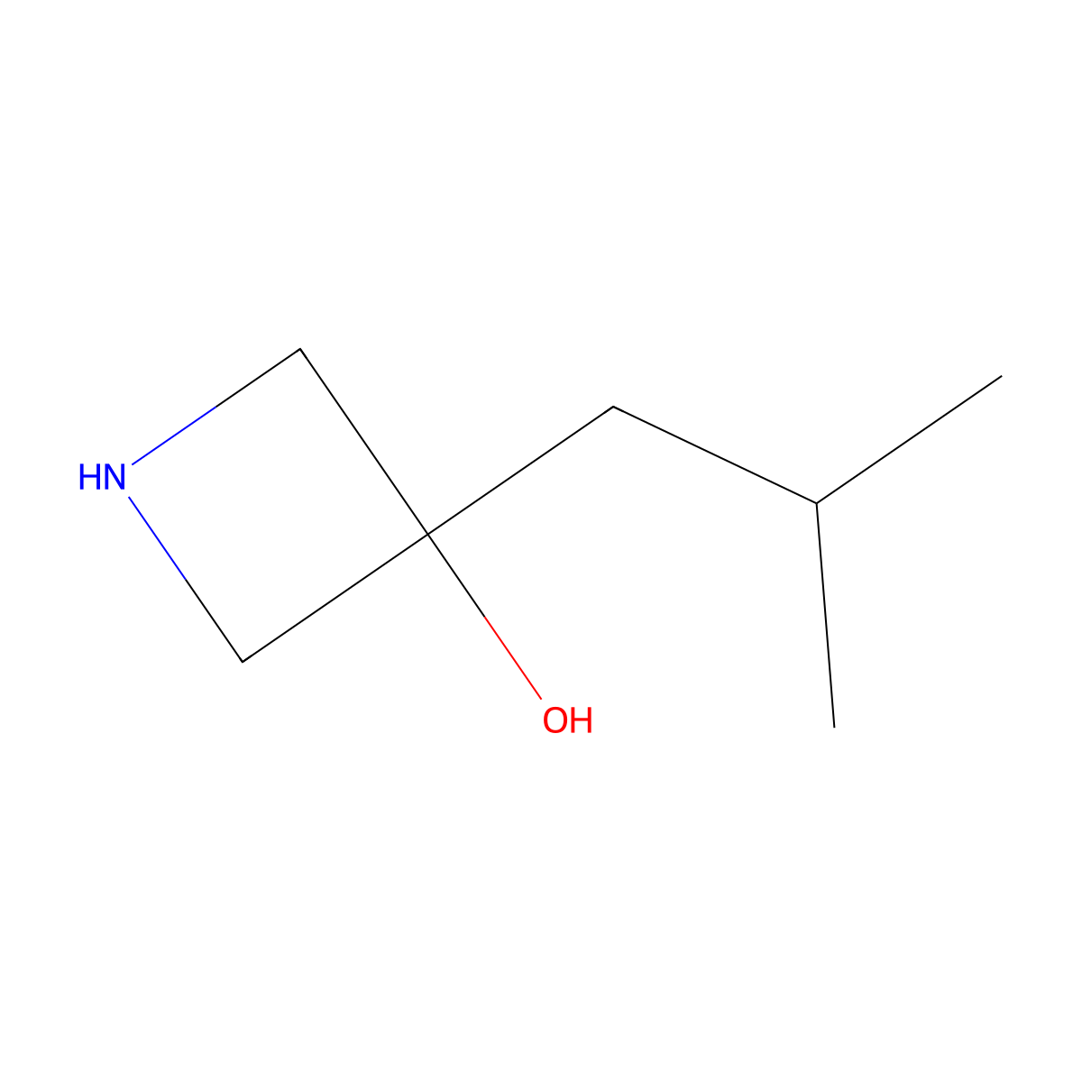 3-(2-Methylpropyl)azetidin-3-ol molecular structure, CAS 1428901-15-8