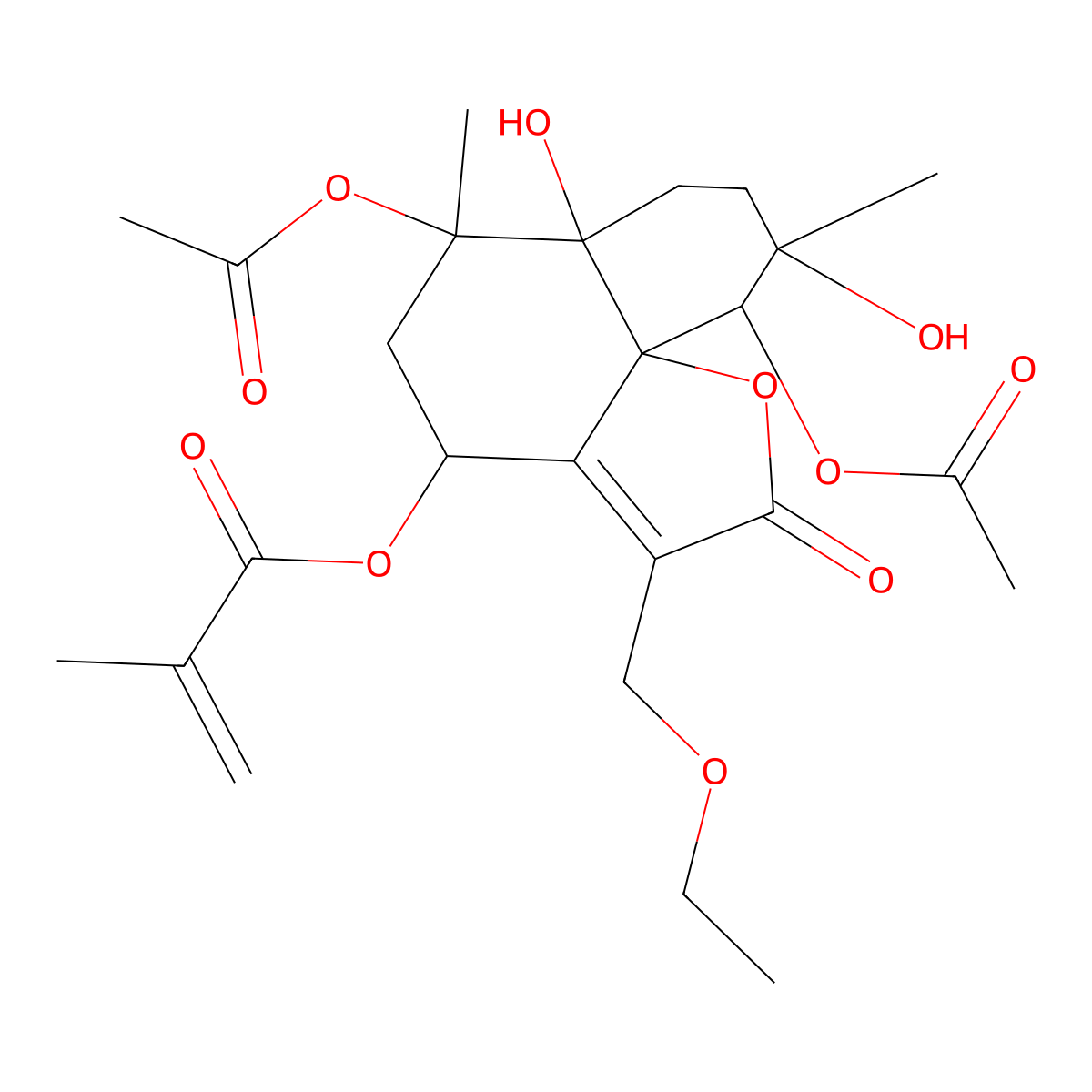 8alpha-Methacryloyloxy-13-ethoxyvernojalcanolide molecular structure, CAS 142891-14-3