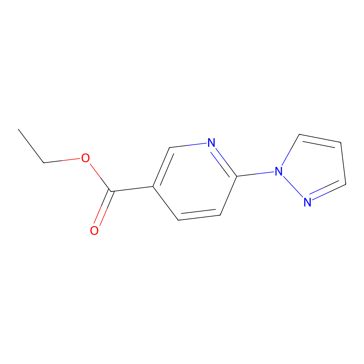ethyl 6-(1H-pyrazol-1-yl)pyridine-3-carboxylate molecular structure, CAS 1428929-49-0