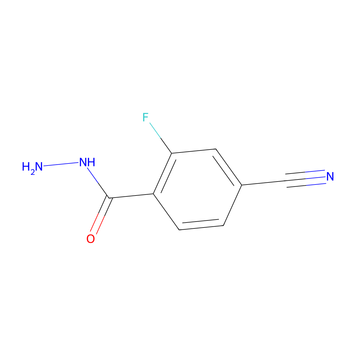 4-Cyano-2-fluoro-benzohydrazide molecular structure, CAS 1428940-28-6