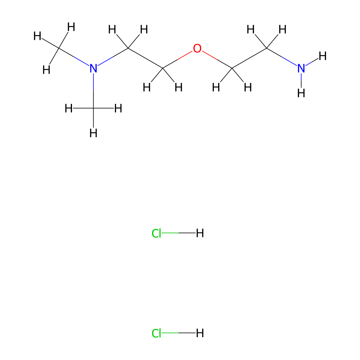 2-(2-Aminoethoxy)-N,N-dimethylethanamine dihydrochloride molecular structure, CAS 1428940-46-8