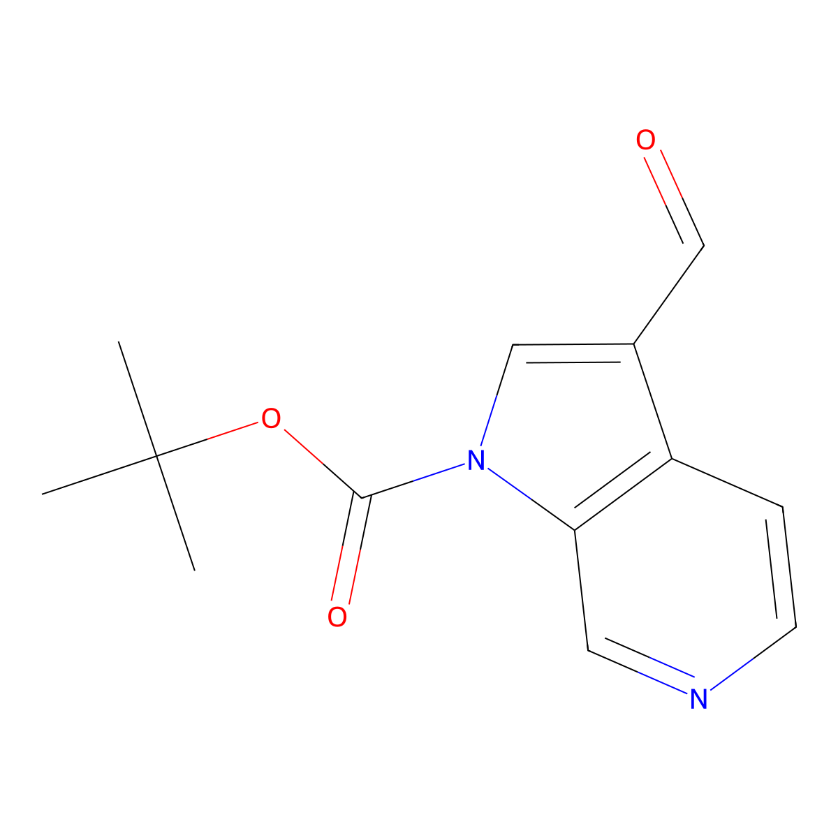 tert-butyl 3-formyl-1H-pyrrolo[2,3-c]pyridine-1-carboxylate molecular structure, CAS 1428972-98-8