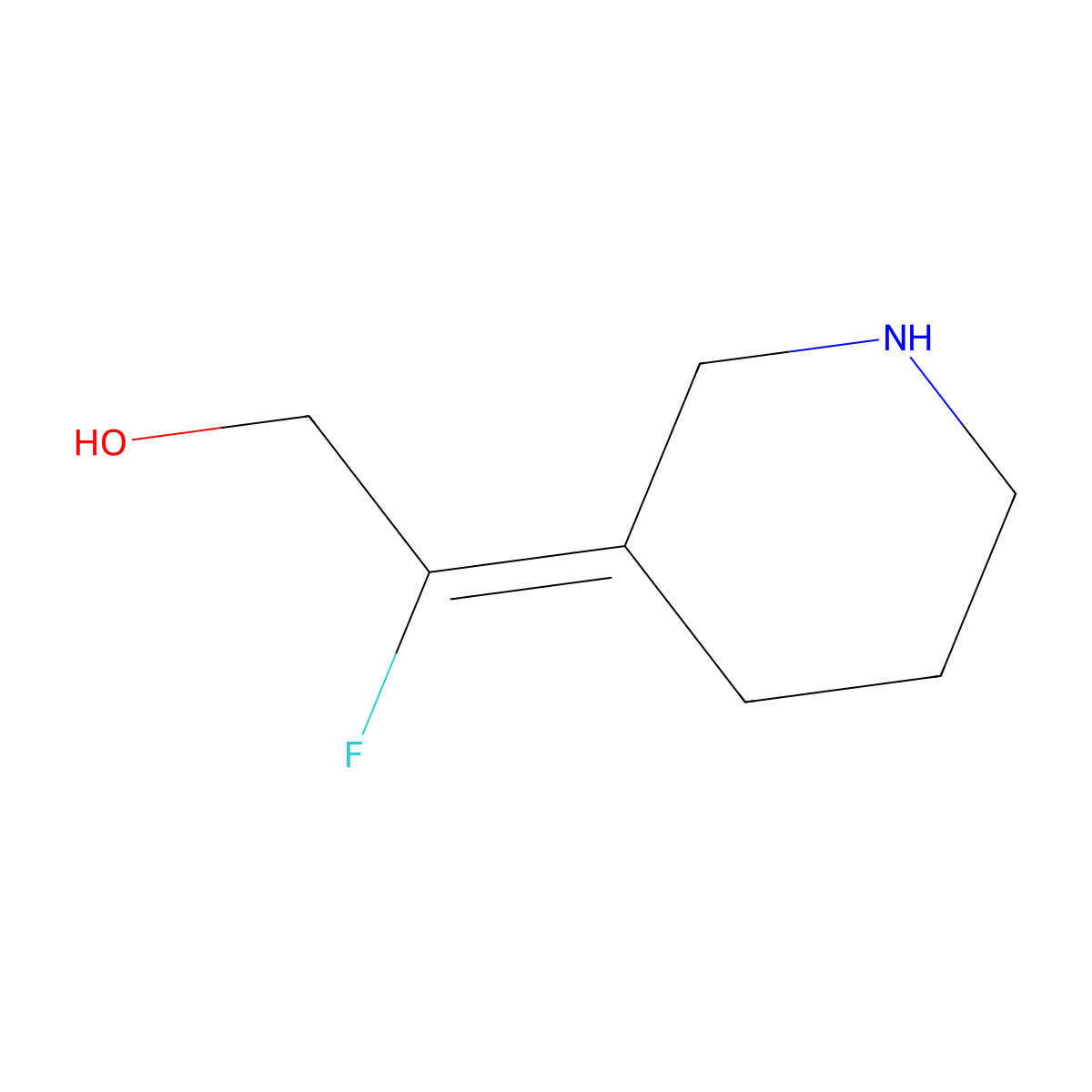 (E)-2-Fluoro-2-(piperidin-3-ylidene)ethan-1-ol molecular structure, CAS 1428976-54-8