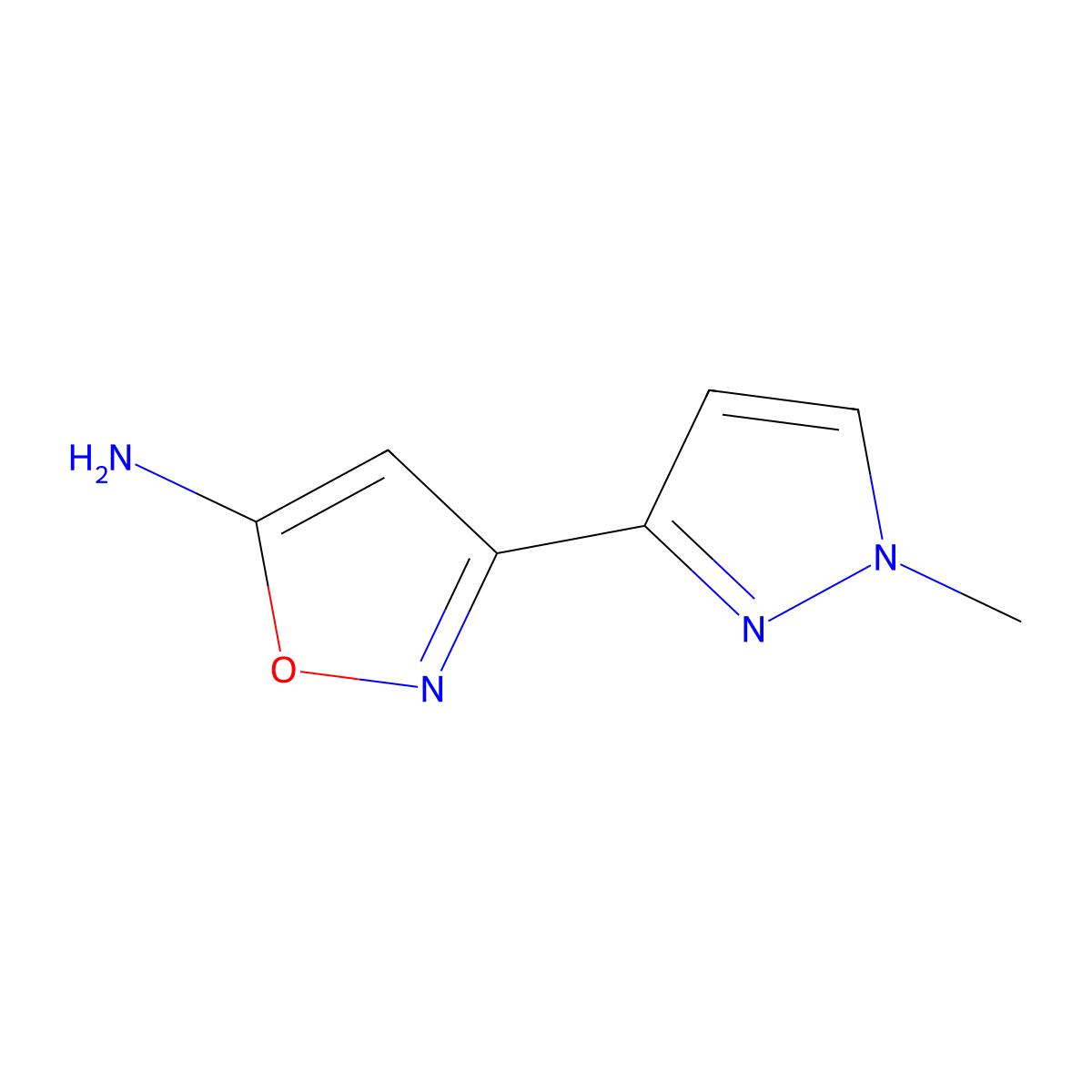 3-(1-Methyl-1H-pyrazol-3-yl)isoxazol-5-amine molecular structure, CAS 1428987-37-4
