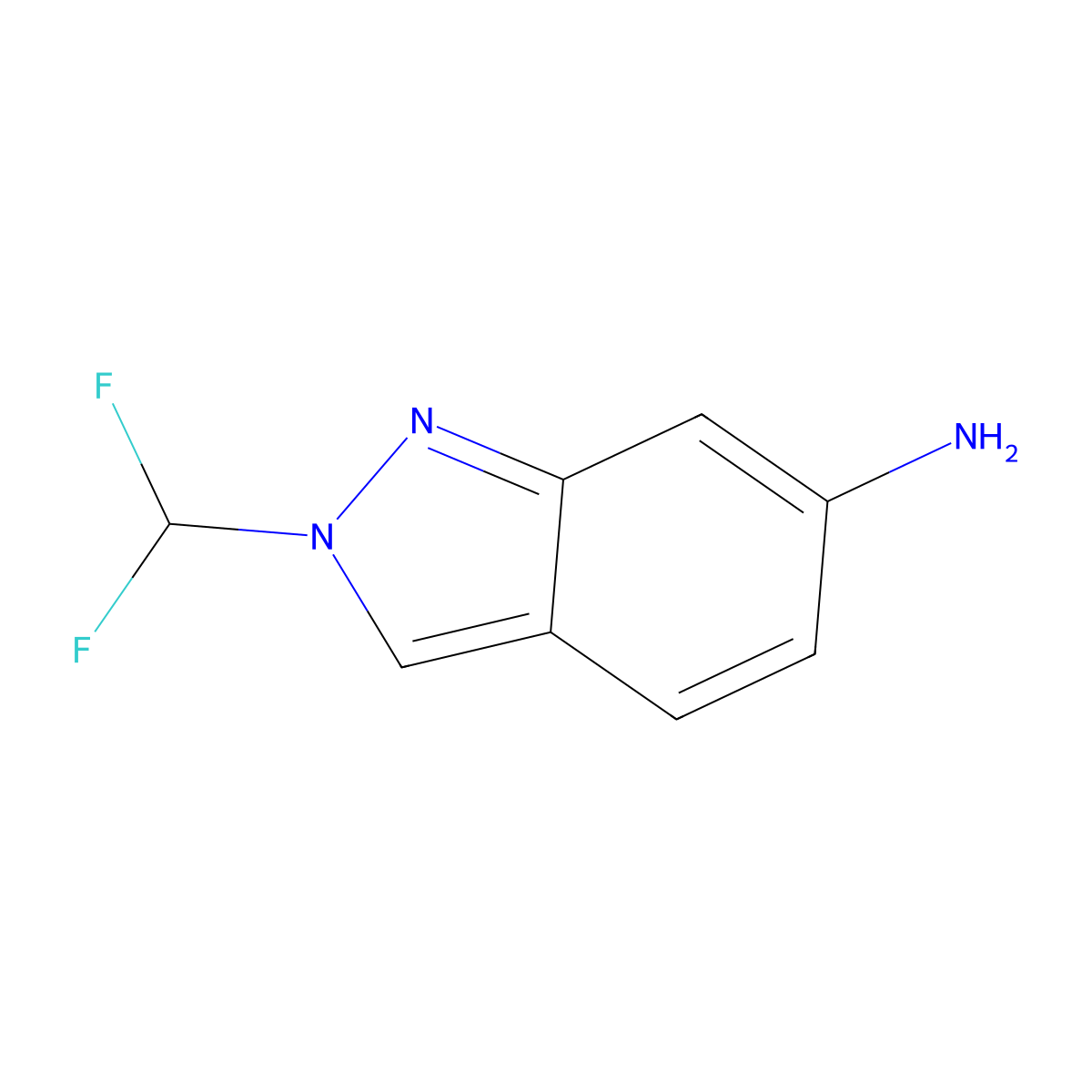 2-(Difluoromethyl)indazol-6-amine molecular structure, CAS 1429042-20-5