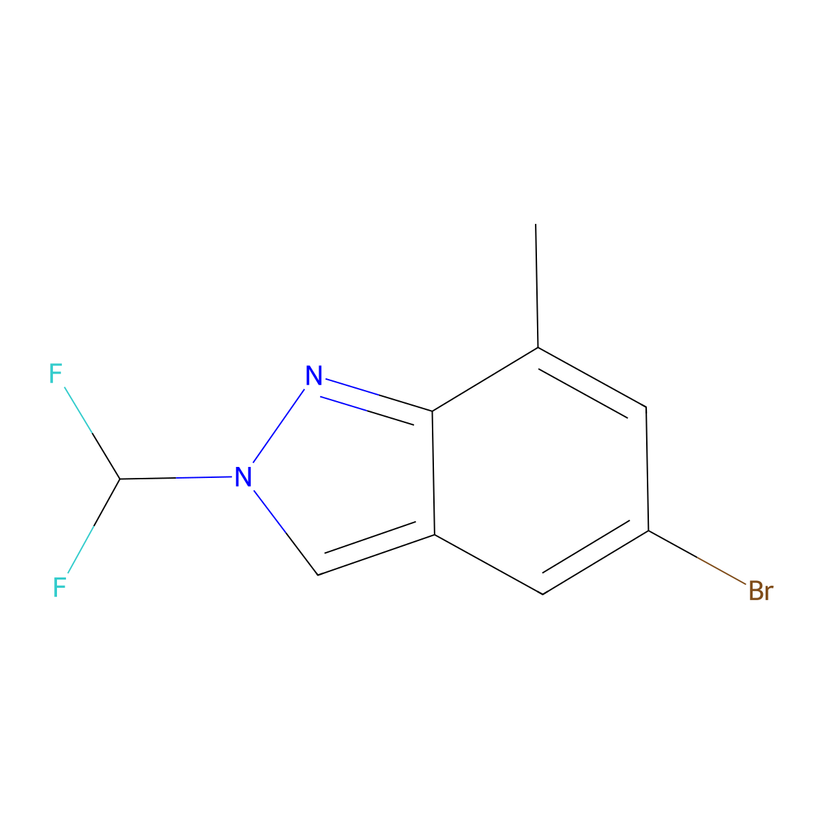 5-bromo-2-(difluoromethyl)-7-methyl-2H-indazole molecular structure, CAS 1429042-35-2
