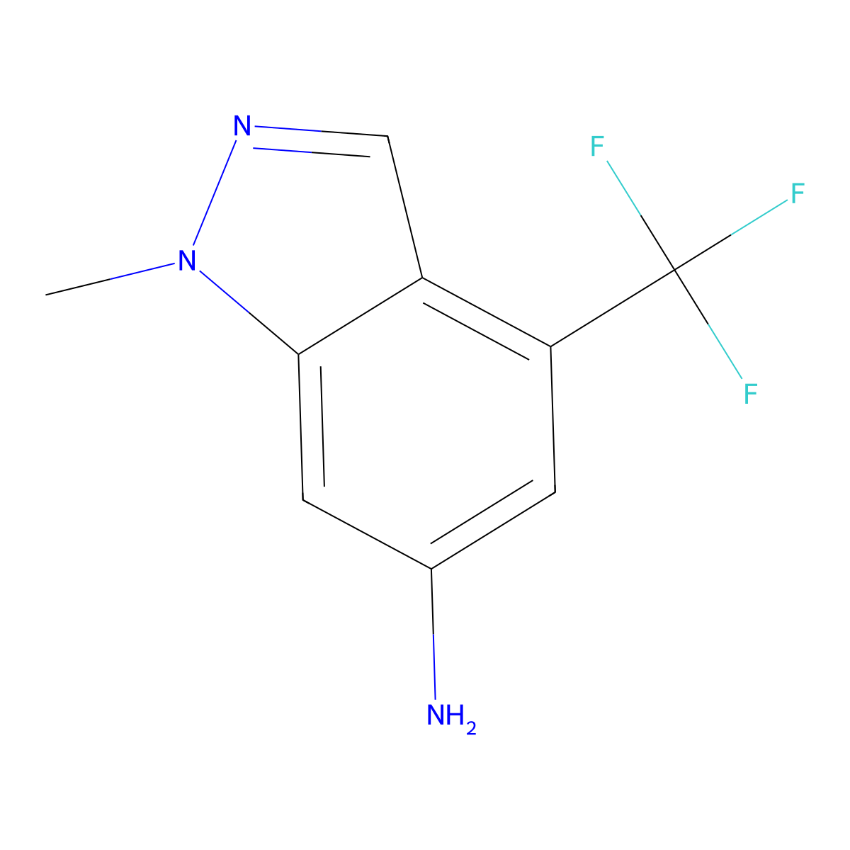 1-methyl-4-(trifluoromethyl)-1H-indazol-6-amine molecular structure, CAS 1429042-91-0