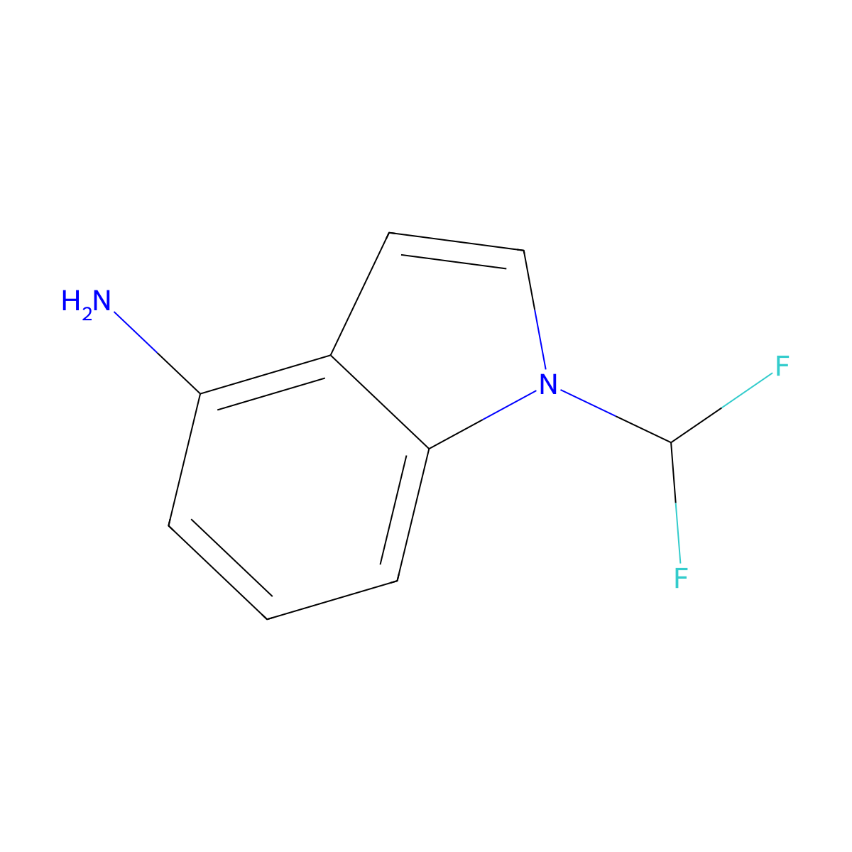 1-(difluoromethyl)-1H-indol-4-amine molecular structure, CAS 1429043-06-0