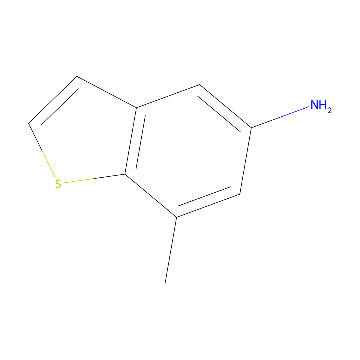 7-Methyl-1-benzothiophen-5-amine molecular structure, CAS 1429043-23-1