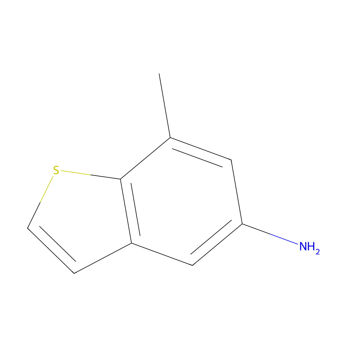 7-Methyl-1-benzothiophen-5-amine molecular structure, CAS 1429043-23-1