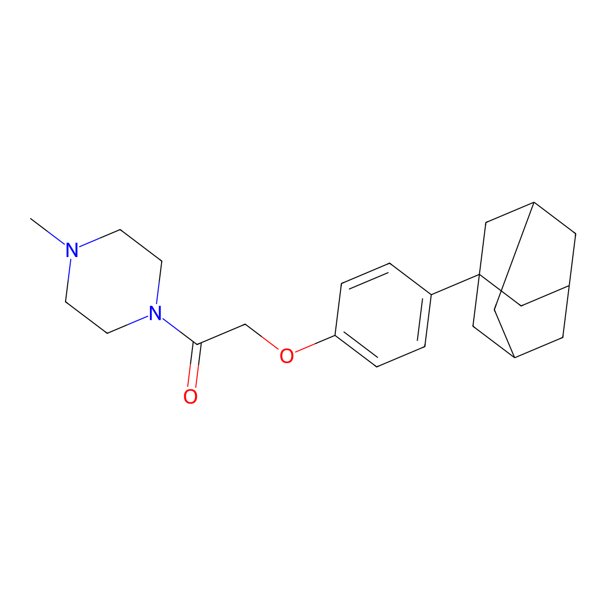 2-(4-(Adamantan-1-yl)phenoxy)-1-(4-methylpiperazin-1-yl)ethanone molecular structure, CAS 1429054-28-3
