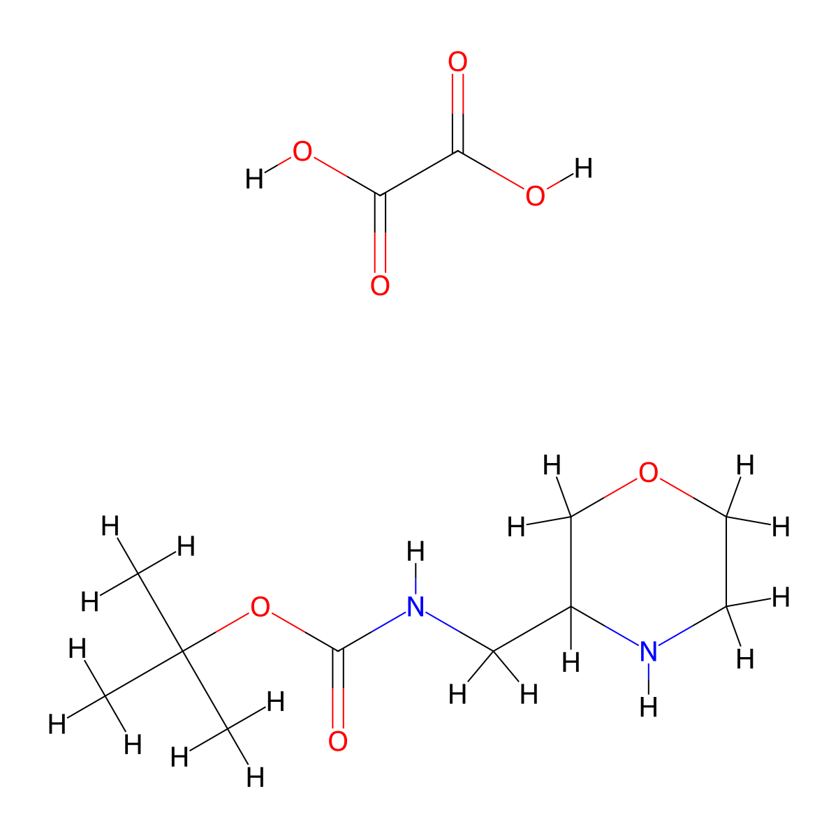 tert-Butyl (morpholin-3-ylmethyl)carbamate oxalate molecular structure, CAS 1429056-18-7