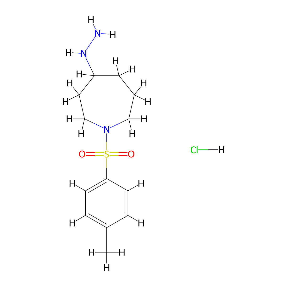 4-Hydrazinyl-1-(4-methylbenzenesulfonyl)azepane hydrochloride molecular structure, CAS 1429056-19-8