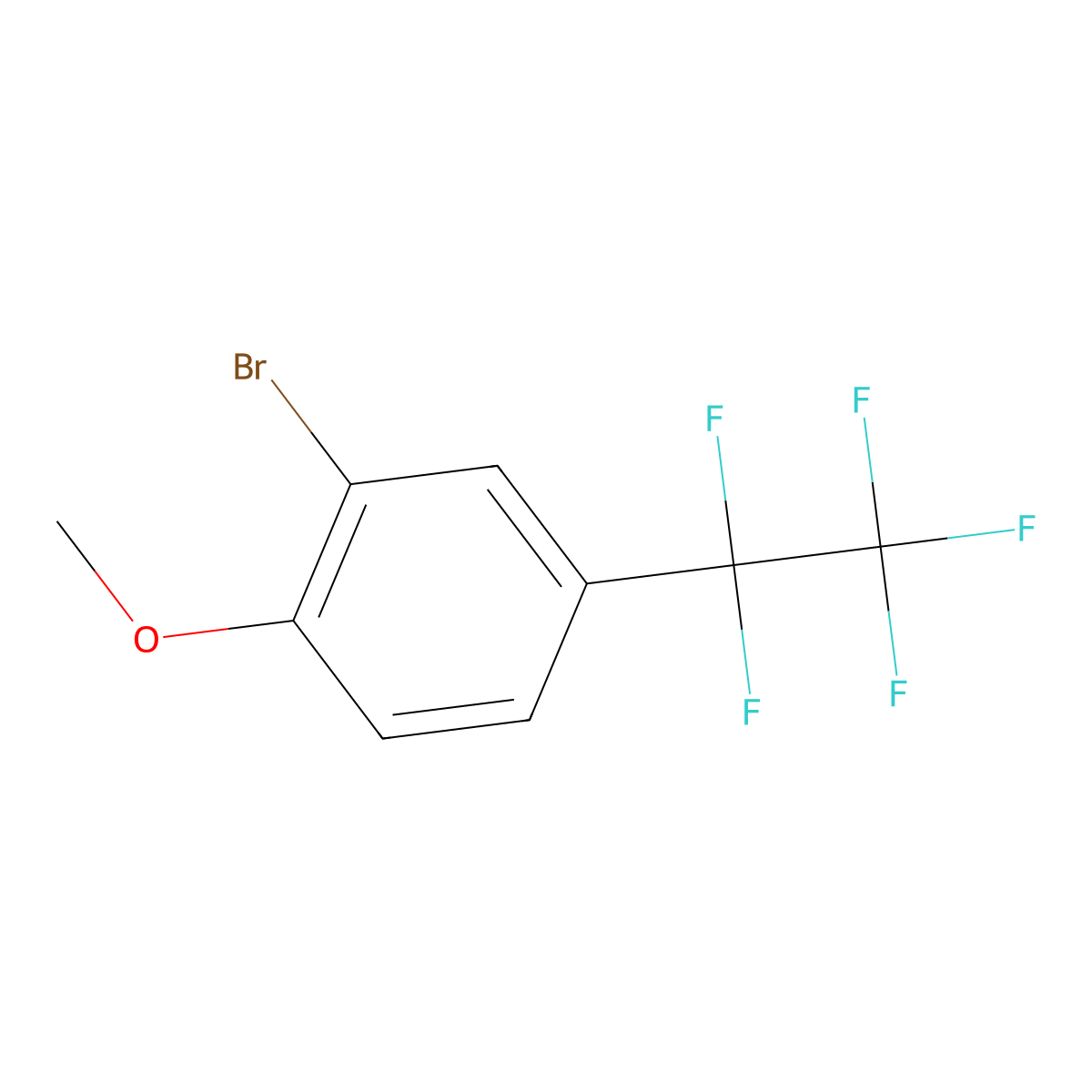 2-Bromo-1-methoxy-4-pentafluoroethyl-benzene molecular structure, CAS 1429056-20-1