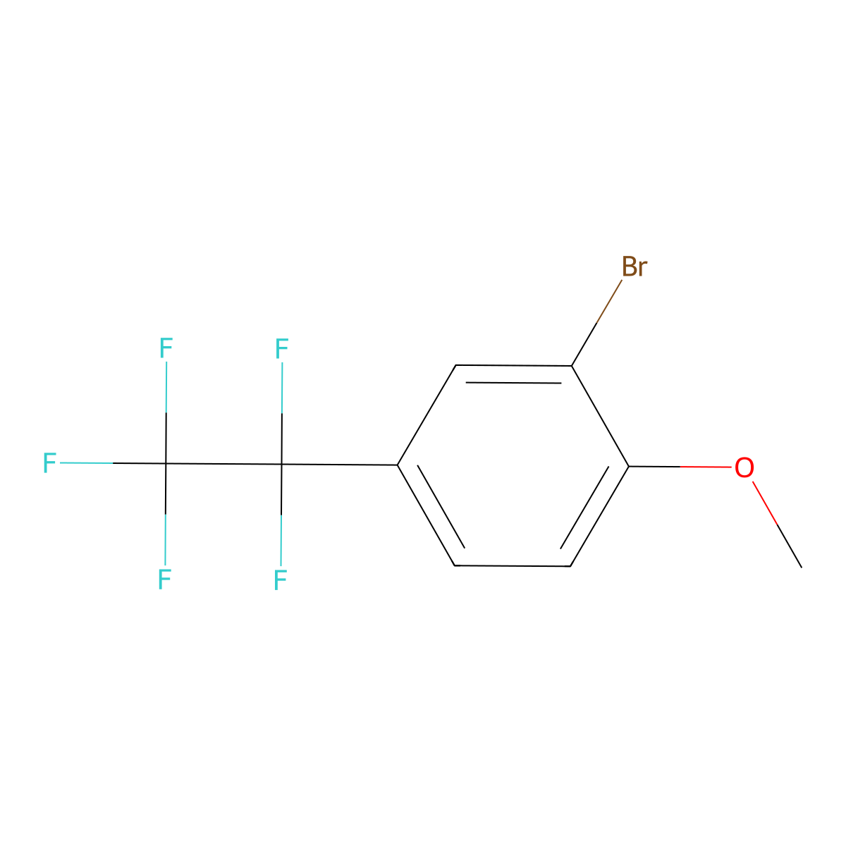2-Bromo-1-methoxy-4-pentafluoroethyl-benzene molecular structure, CAS 1429056-20-1