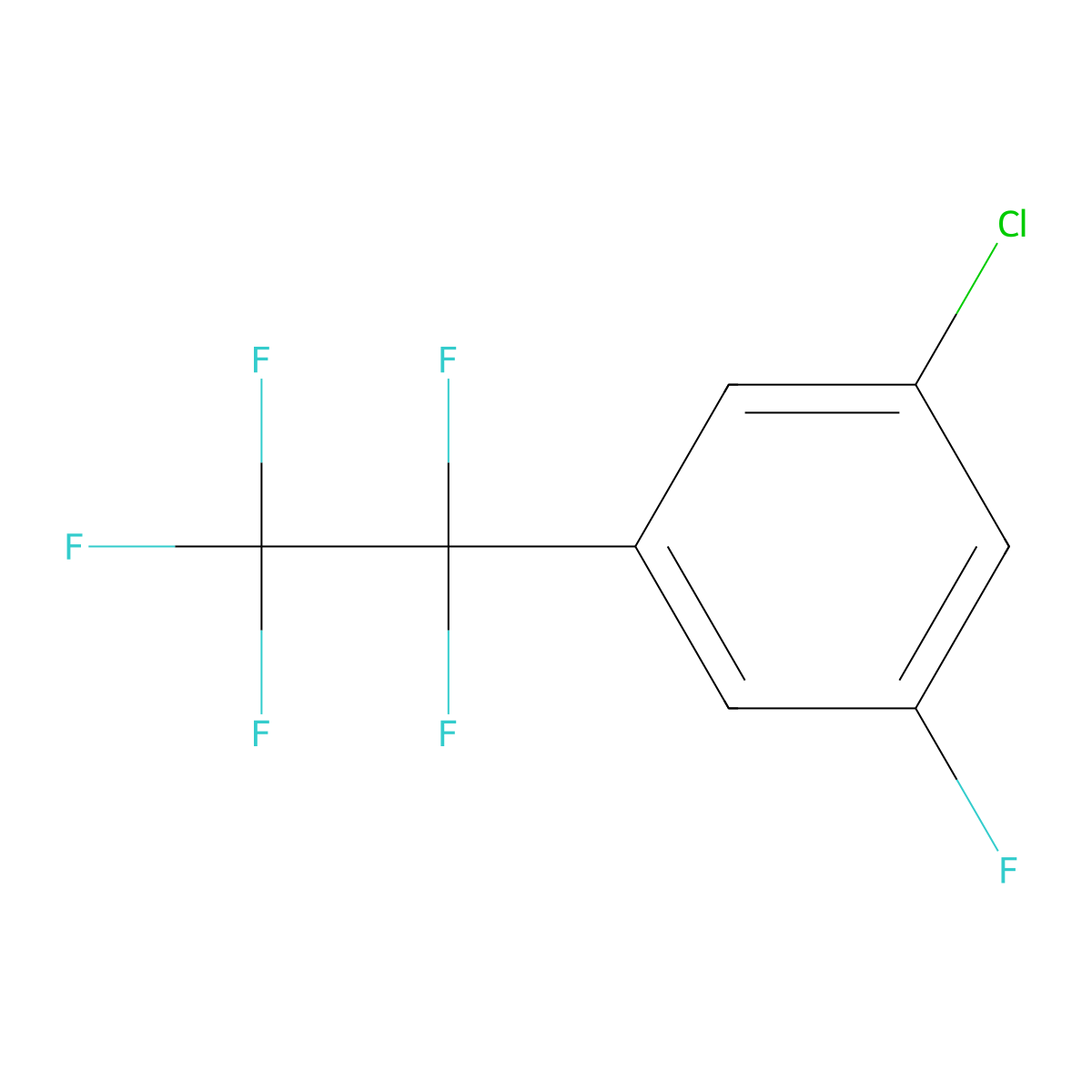 1-Chloro-3-fluoro-5-(pentafluoroethyl)benzene molecular structure, CAS 1429056-21-2