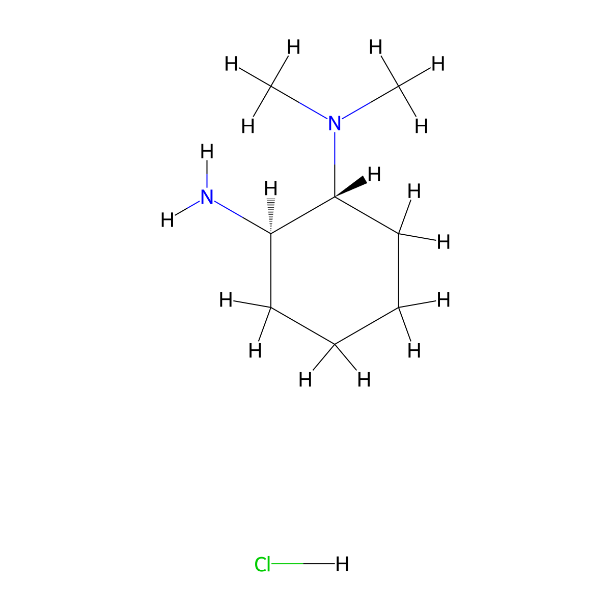 trans-N1,N1-Dimethylcyclohexane-1,2-diamine hydrochloride molecular structure, CAS 1429056-22-3