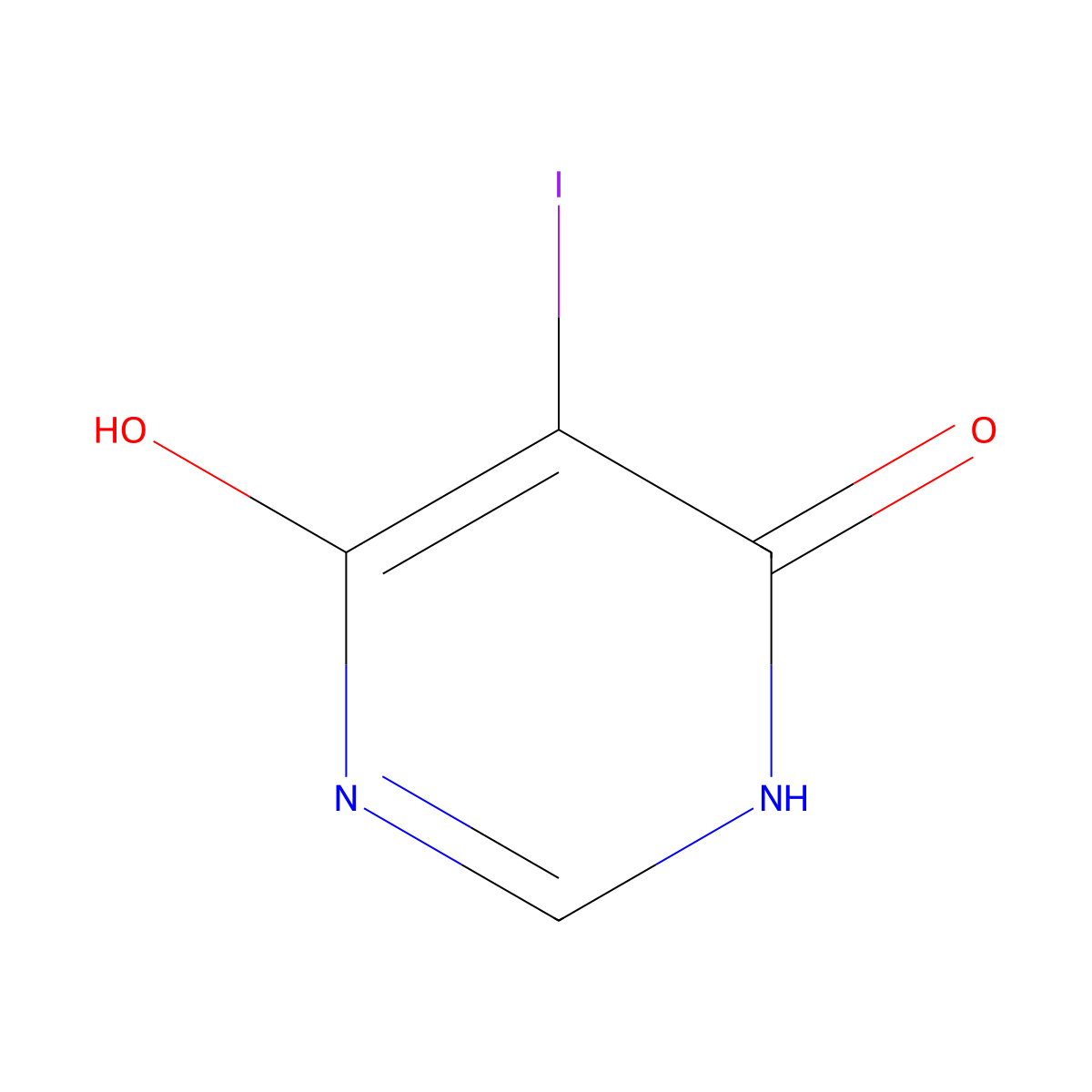 6-Hydroxy-5-iodopyrimidin-4(3H)-one molecular structure, CAS 1429056-25-6