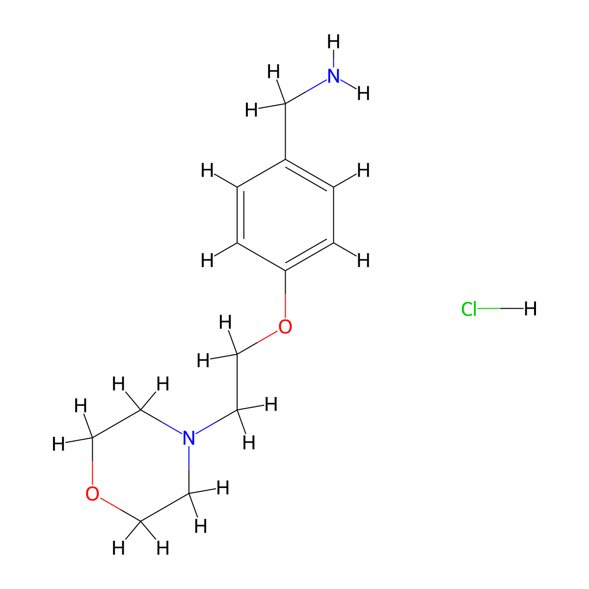 (4-(2-Morpholinoethoxy)phenyl)methanamine hydrochloride molecular structure, CAS 1429056-30-3