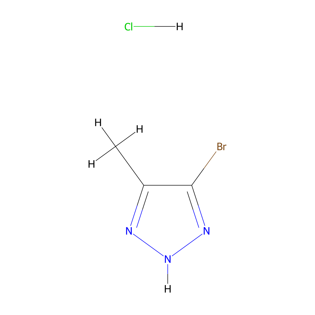 5-Bromo-4-methyl-1H-1,2,3-triazole hydrochloride molecular structure, CAS 1429056-33-6