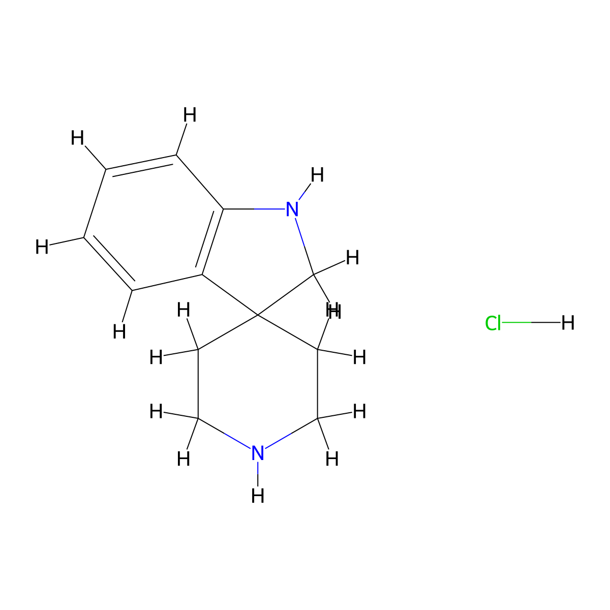 Spiro[indoline-3,4'-piperidine] hydrochloride molecular structure, CAS 1429056-41-6