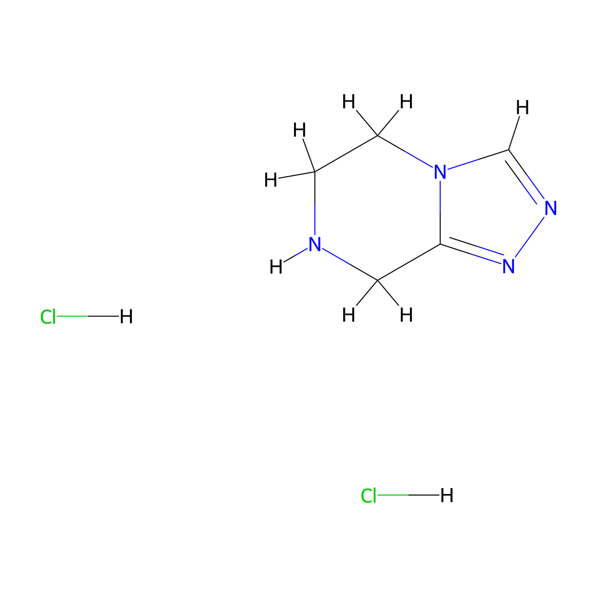 5,6,7,8-Tetrahydro[1,2,4]triazolo[4,3-a]pyrazine dihydrochloride molecular structure, CAS 1429056-45-0