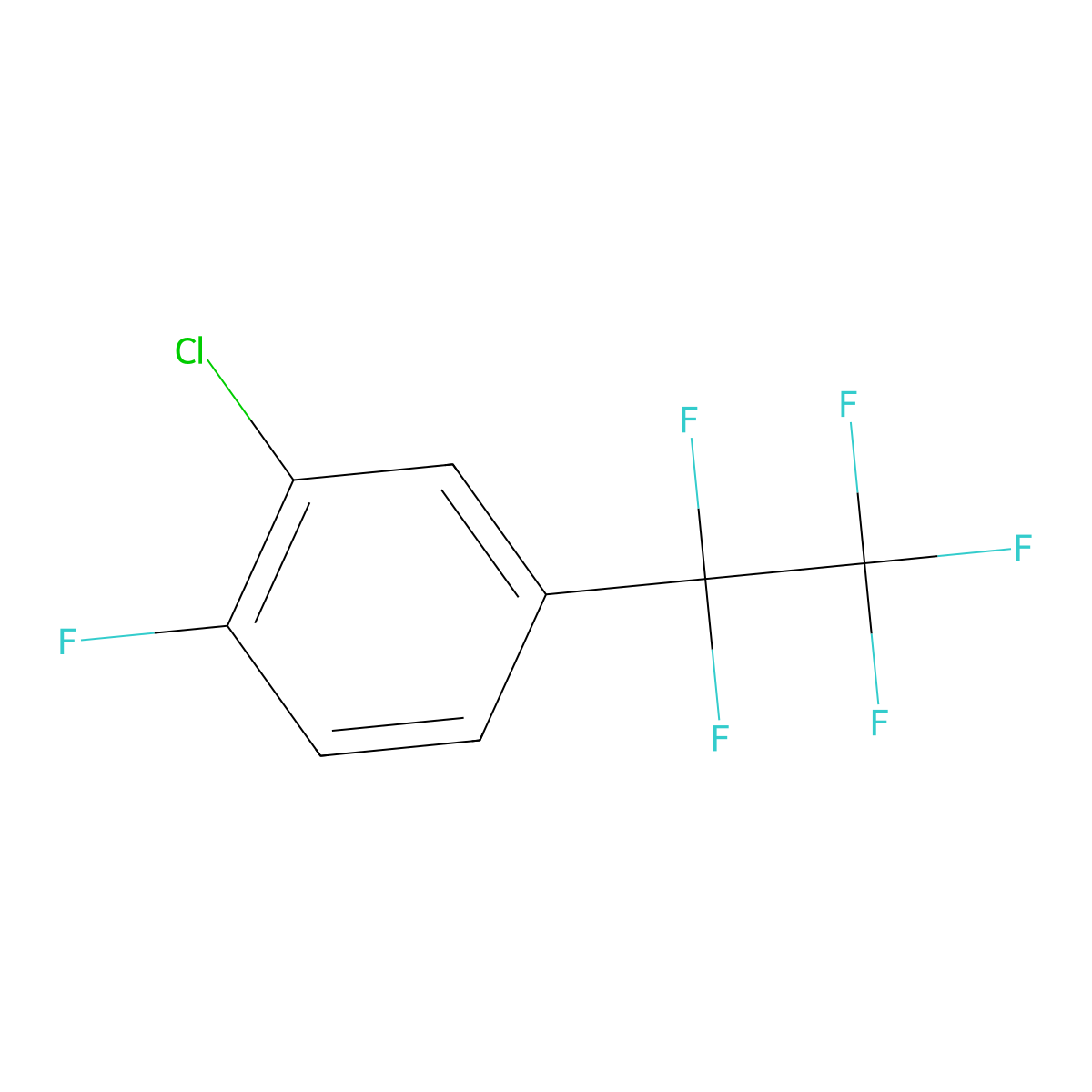 2-Chloro-1-fluoro-4-pentafluoroethyl-benzene molecular structure, CAS 1429056-46-1