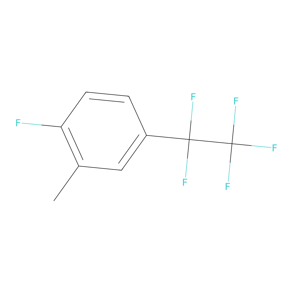 1-(Pentafluoroethyl)-4-fluoro-3-methyl-benzene molecular structure, CAS 1429056-47-2