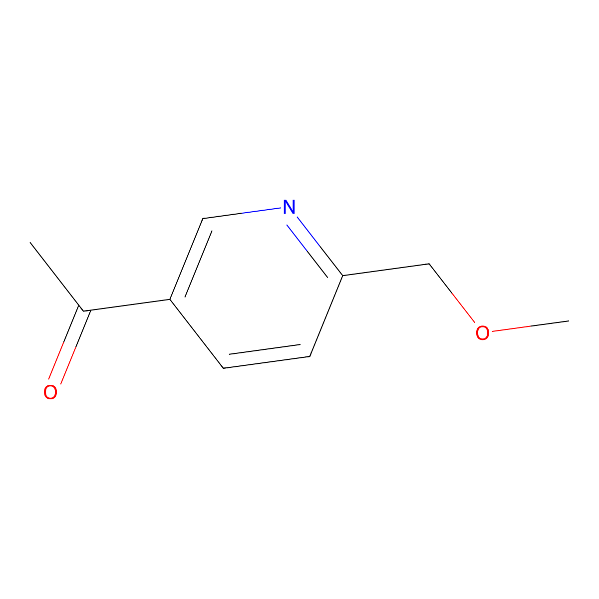 1-(6-(Methoxymethyl)pyridin-3-yl)ethanone molecular structure, CAS 1429057-79-3