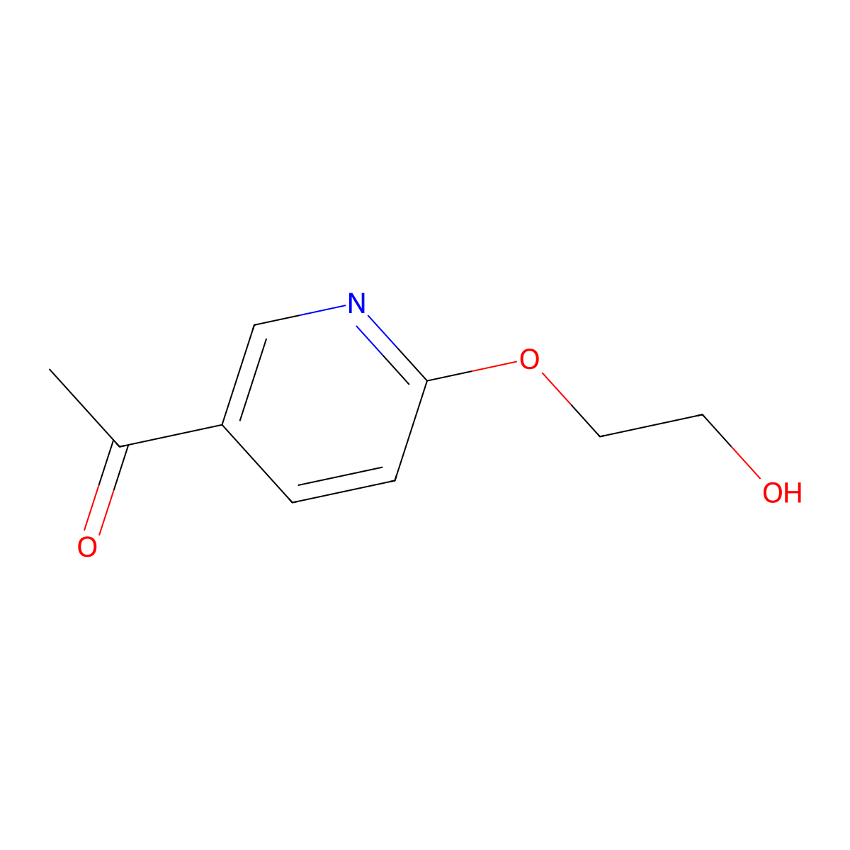 Ethanone, 1-[6-(2-hydroxyethoxy)-3-pyridinyl]- molecular structure, CAS 1429058-05-8