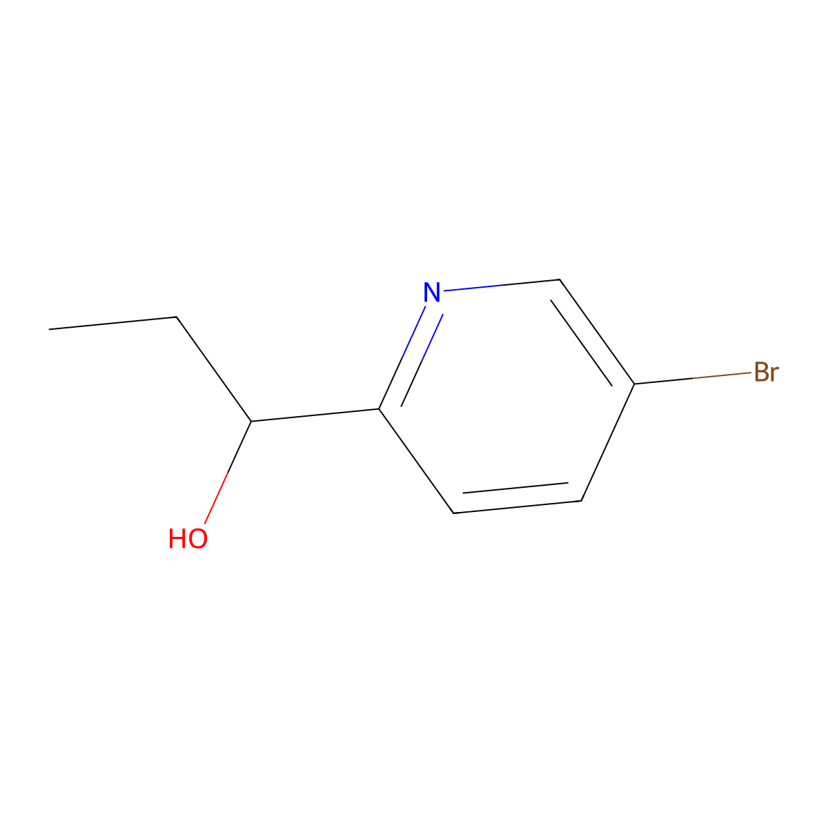 1-(5-Bromopyridin-2-yl)propan-1-ol molecular structure, CAS 1429099-59-1